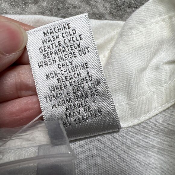 Chico's Button Up Shirt Blue White Floral Beach Hawaiian Blouse Top 3 XL/16 NWOT - Picture 4 of 8